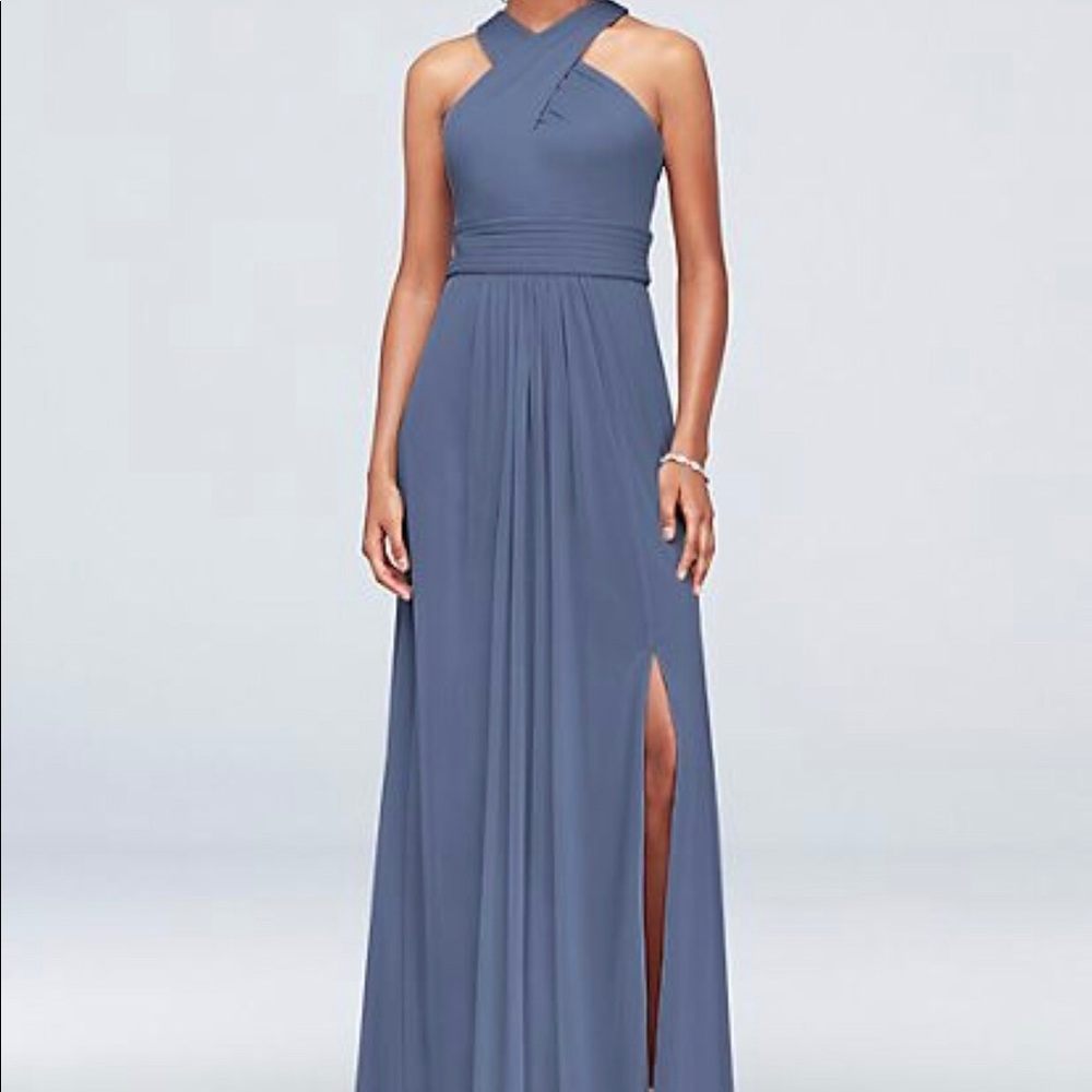 David’s Bridal Steel Blue Dress